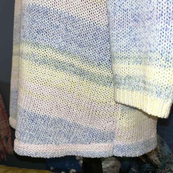 Talbots Size L 3/4 Sleeve Loose Knit Pastel Sweater - Picture 6 of 12